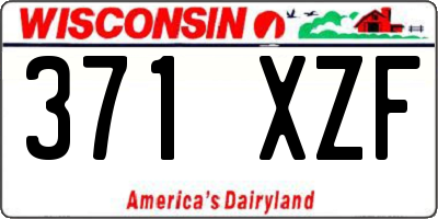 WI license plate 371XZF