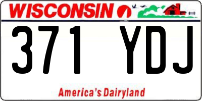 WI license plate 371YDJ
