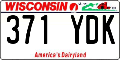 WI license plate 371YDK