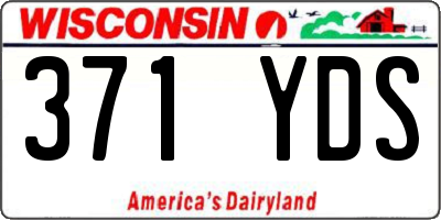 WI license plate 371YDS