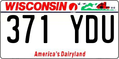 WI license plate 371YDU