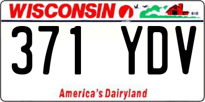 WI license plate 371YDV