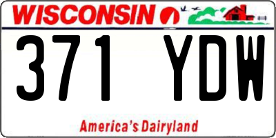 WI license plate 371YDW
