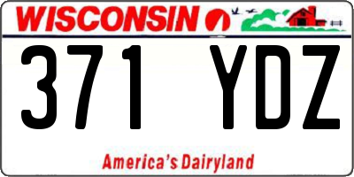 WI license plate 371YDZ