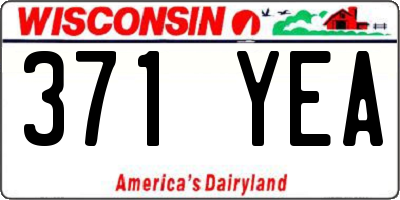 WI license plate 371YEA