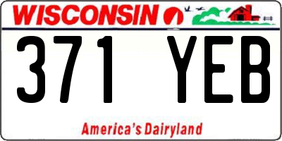 WI license plate 371YEB