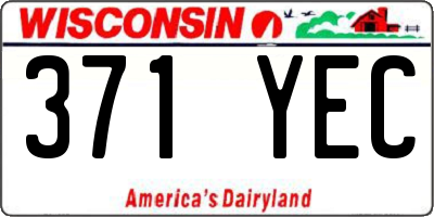 WI license plate 371YEC