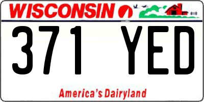 WI license plate 371YED