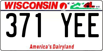 WI license plate 371YEE