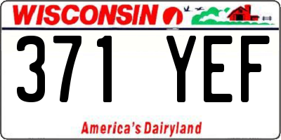 WI license plate 371YEF