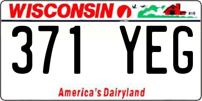 WI license plate 371YEG