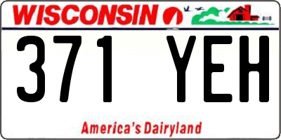 WI license plate 371YEH