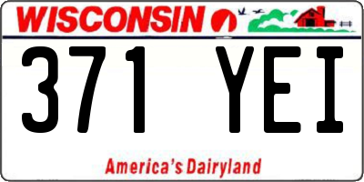 WI license plate 371YEI
