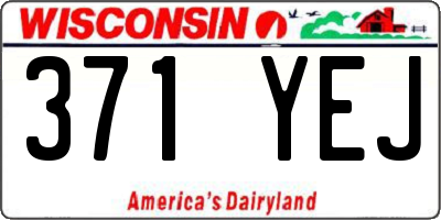 WI license plate 371YEJ