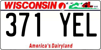 WI license plate 371YEL