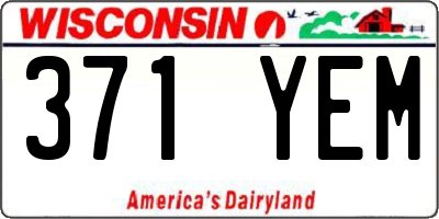 WI license plate 371YEM