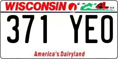 WI license plate 371YEO