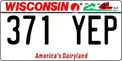 WI license plate 371YEP