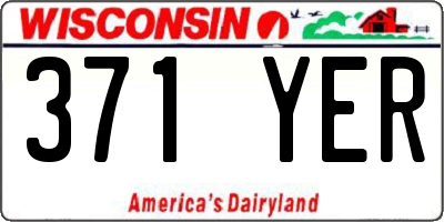 WI license plate 371YER