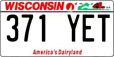 WI license plate 371YET