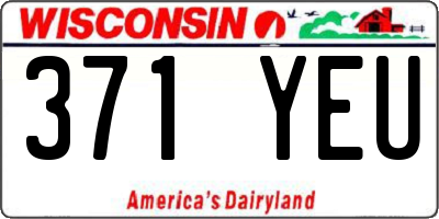 WI license plate 371YEU