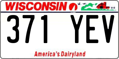 WI license plate 371YEV