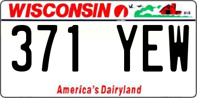 WI license plate 371YEW