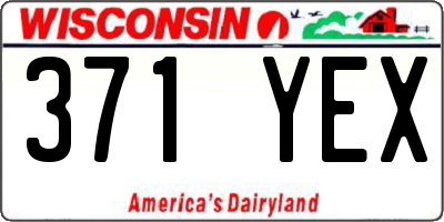 WI license plate 371YEX