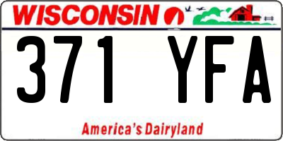 WI license plate 371YFA