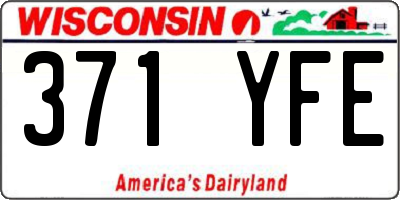 WI license plate 371YFE