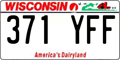 WI license plate 371YFF
