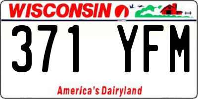 WI license plate 371YFM