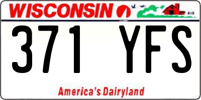 WI license plate 371YFS