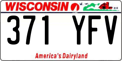 WI license plate 371YFV