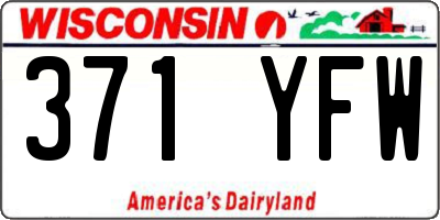WI license plate 371YFW