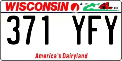 WI license plate 371YFY