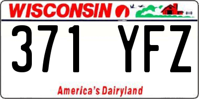 WI license plate 371YFZ