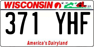 WI license plate 371YHF