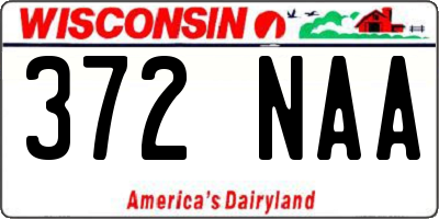 WI license plate 372NAA