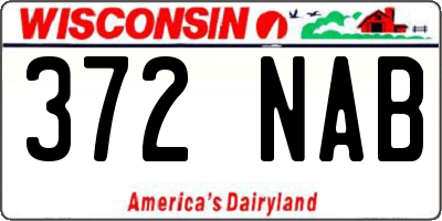 WI license plate 372NAB