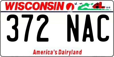 WI license plate 372NAC