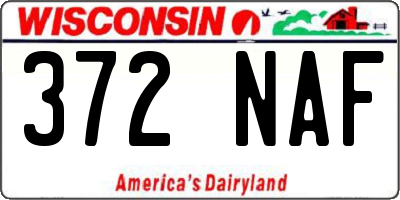 WI license plate 372NAF