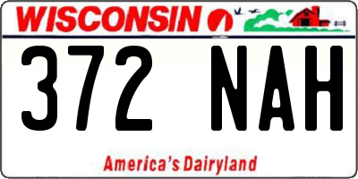 WI license plate 372NAH