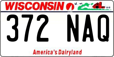 WI license plate 372NAQ