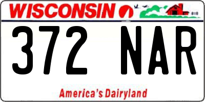 WI license plate 372NAR