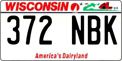 WI license plate 372NBK