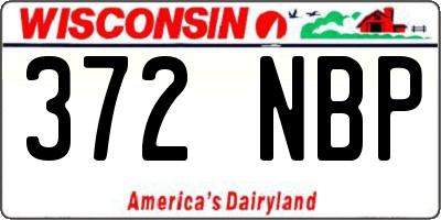WI license plate 372NBP