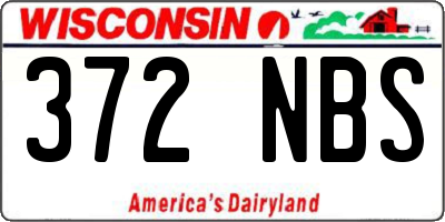 WI license plate 372NBS