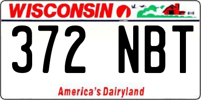 WI license plate 372NBT