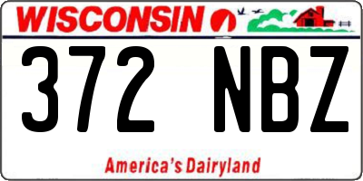WI license plate 372NBZ